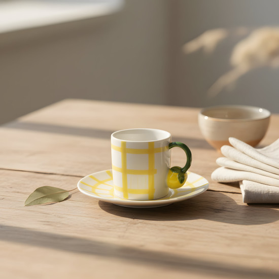 Coffee Cup and Saucer Set - 6 Pcs